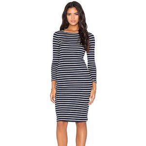 Women’s‎ Size Medium BCBGMaxazria Black And White Striped Fitted Midi Dress